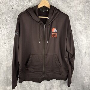 Under Armour Combine Authentic Cleveland Browns Full Zip Hoodie Sz Large Brown